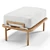 Cozy Solid Oak Ottoman 3D model small image 4