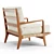 Rattan and Teak Arlo Chair 3D model small image 2