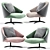 Stylish Arm Upholstered Accent Chair 3D model small image 2