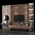 Modern Wall Mount TV Set 3D model small image 3