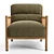 Parisian-inspired Channing Lounge Chair: Chic Comfort in Olive 3D model small image 2