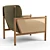 Parisian-inspired Channing Lounge Chair: Chic Comfort in Olive 3D model small image 3