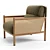 Parisian-inspired Channing Lounge Chair: Chic Comfort in Olive 3D model small image 4