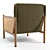 Parisian-inspired Channing Lounge Chair: Chic Comfort in Olive 3D model small image 5