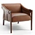 Sleek Taupe Leather Chair 3D model small image 1