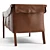Sleek Taupe Leather Chair 3D model small image 4