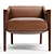 Sleek Taupe Leather Chair 3D model small image 5