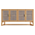 Elegant Wood Rattan Sideboard 3D model small image 2