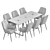 Modern Dining Set: HDC 007 Chair & Opalo Table 3D model small image 6