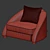 Elegant Contoured Chair: Cruz 3D model small image 4