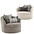 Malvern Swivel Chair: Stylish Comfort for Your Home 3D model small image 3