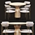 Modern Dining Set 16-Piece 3D model small image 1