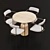 Modern Dining Set 16-Piece 3D model small image 2