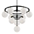 Elegant Alluria Weathered Black Chandelier 3D model small image 1