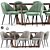 Elegant Dining Chair Set 3D model small image 1