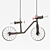 Loft Bicycle Chandelier: Stylish Hanging Lamp 3D model small image 2