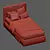 Plush Headboard Bed - Soft and Stylish 3D model small image 7