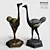 Elegant Ostrich Egg Sculptures 3D model small image 4