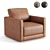 Petite Leather Swivel Chair 3D model small image 1