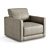 Petite Leather Swivel Chair 3D model small image 2