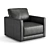 Petite Leather Swivel Chair 3D model small image 3