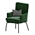 Elegant Bisma Armchair - Dark Green 3D model small image 4