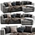 Elegant Reversi Chaise Longue Sofa 3D model small image 1