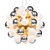 Elegant Korneli Chandelier: White & Smoky 3D model small image 1