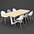 Scandinavian Dining Table Set 3D model small image 1