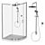 Cezares Shower Corner Set: Stylish and Versatile 3D model small image 4