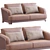 Borial Leather Sofa: Modern Elegance for Your Living Space 3D model small image 1