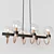 Sleek Bronze Bauhaus Chandelier 3D model small image 2