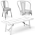 Tolix Metal Dining Set 3D model small image 5