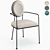 Elegant Cairo Linen Armchair 3D model small image 1