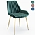 Plush Velvet Side Chair 3D model small image 6