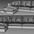 Soho Blanche Sectional: Sleek Design & Ottoman 3D model small image 4