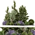 Outdoor Garden Bush and Tree Set 3D model small image 1