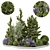 Outdoor Garden Bush and Tree Set 3D model small image 2
