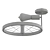 Industrial Pendant Light with Wheel Deco 3D model small image 4