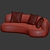 Elegant Augustin Rose Sofa 3D model small image 2