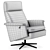 Modern Crescent Swivel Recliner 3D model small image 5