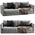 Elegant Blanche Katarina Sofa 3D model small image 1