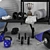 Blue and Gray Home Gym Set 3D model small image 2