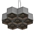 Modern Wooden Honeycomb Chandelier 3D model small image 2