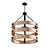 Rustic Cage Pendant: Metal & Wood Hanging Light 3D model small image 1