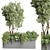 Outdoor Garden Concrete Vase Collection 3D model small image 1