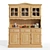 Rustic Pine 3P Glass Cabinet 3D model small image 2