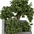 Rustic Outdoor Planter Set in Concrete Pot 3D model small image 3