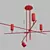 Sleek Swivel Shade Chandelier 3D model small image 4