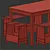 IKEA Pine Table & Storage Bench 3D model small image 4